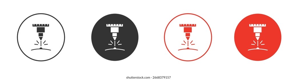 Paquete de iconos de máquina láser. Diseño de Vector Clipart