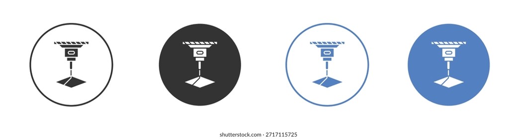 Conjunto de pictogramas de icono de máquina láser. Diseños de iconos de Vector