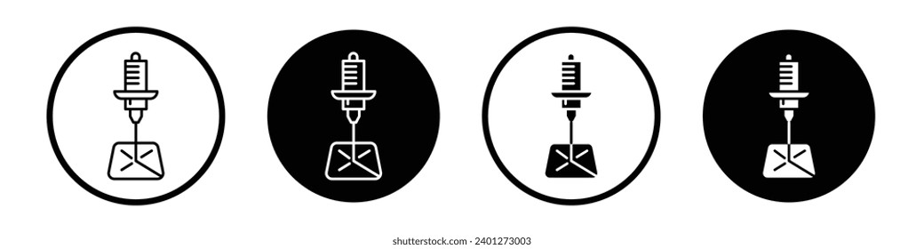 Laser machine icon set. engraving hair treatment vector symbol. plasma metal cutter sign in black filled and outlined style.