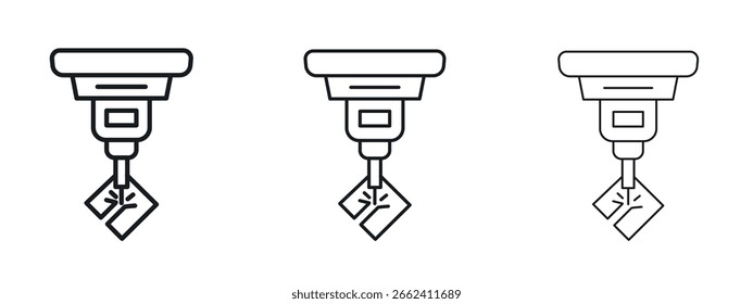 Ícone de máquina a laser design de linha simples - Ilustração de vetor simples