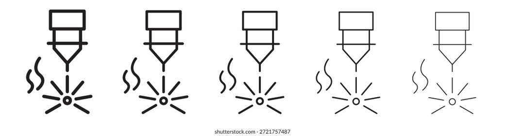 Icono de la máquina láser. Estilo de contorno simple. Elementos gráficos.