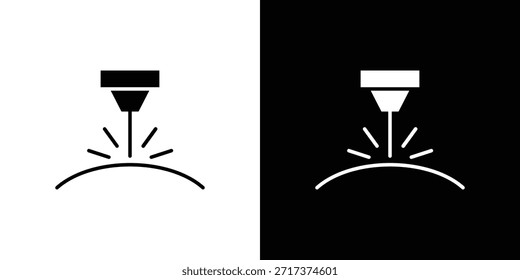 Símbolo de icono de máquina láser para App y Branding.