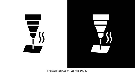 Diseño de doodle de ilustración de símbolo de máquina láser