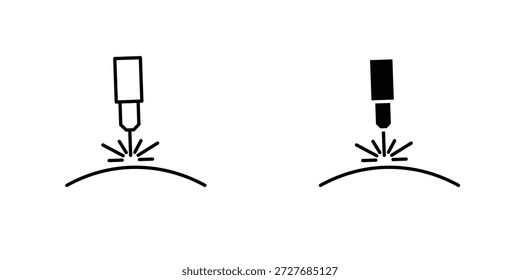 Elemento de Diseño gráfico del logotipo del símbolo de la máquina láser. EPS10