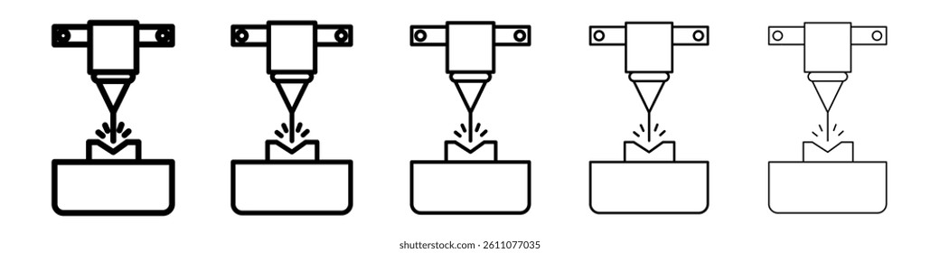 Laser machine icon Symbol mark in Outline style