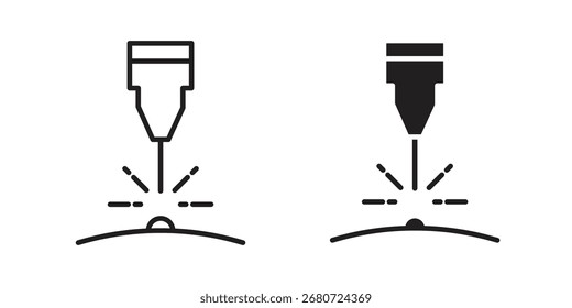 Forma del símbolo del ícono de la máquina láser. símbolos del Vector.