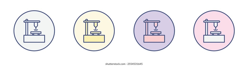 Laser machine icon Thin line flat illustration