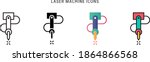 laser machine icon vector with different style design. isolated on white background