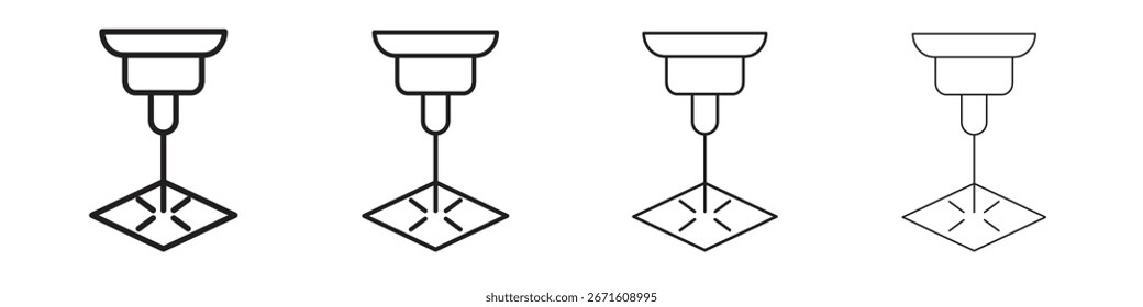 Laser machine icon vector illustration, line design icon. Editable strokes.