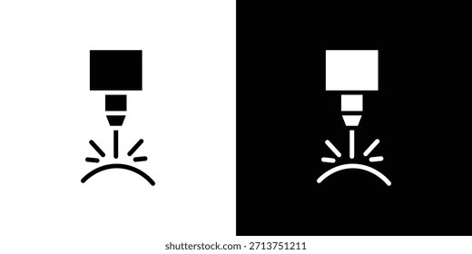 Icono de la máquina láser. Ilustración vectorial. Silueta en color negro