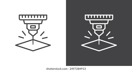 Laser machine icon vector logo set collection for web app ui