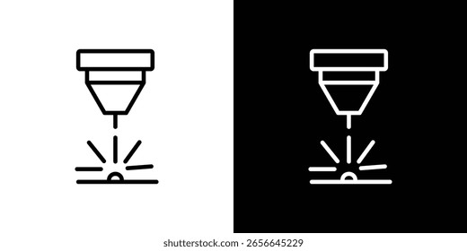 Vector del icono de la máquina del laser, símbolo, ilustraciones del logotipo