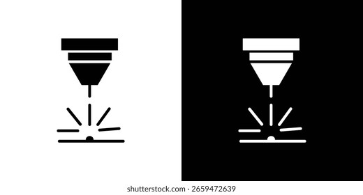 Vetor de ícone de máquina a laser, Símbolo, ilustrações de logotipo