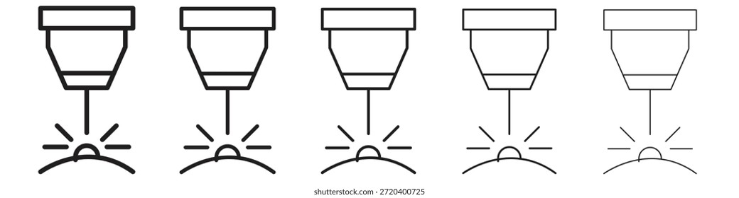 Vector del icono de la máquina del laser, símbolo, ilustraciones del logotipo