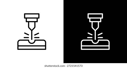 Vector del icono de la máquina del laser, símbolo, ilustraciones del logotipo
