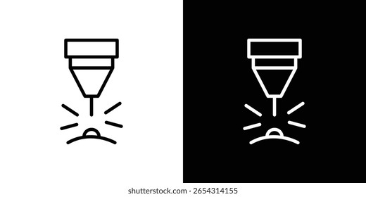 Iconos de la máquina láser en estilo de línea. Trazos editables en blanco y negro