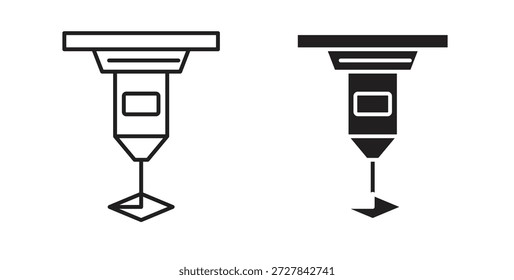 Iconos de la máquina láser. Iconos de contorno Vector colección. ilustraciones planas