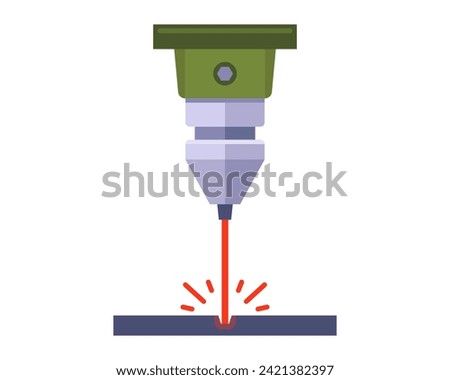 laser machine for metal. flat vector illustration