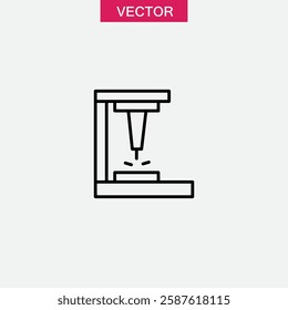 Laser machine outline icon, vector simple linear illustration for web and app..eps