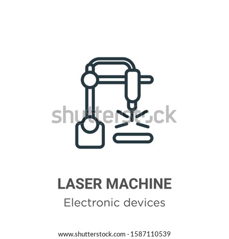Laser machine outline vector icon. Thin line black laser machine icon, flat vector simple element illustration from editable electronic devices concept isolated on white background