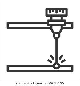 Laser Manufacturing Outline Icon Vector Illustration