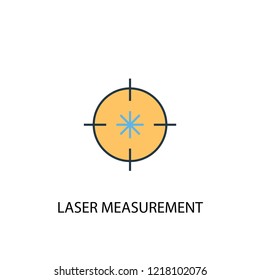 Laser measurement concept 2 colored line icon. Simple yellow and blue element illustration. Laser measurement concept outline symbol design