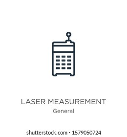 Laser measurement icon. Thin linear laser measurement outline icon isolated on white background from general collection. Line vector sign, symbol for web and mobile