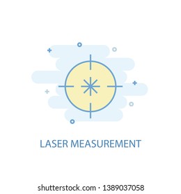 Laser measurement line concept. Simple line icon, colored illustration. Laser measurement symbol flat design. Can be used for UI/UX