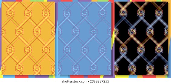 Laser mesh camouflage Set of seamless pattern. Vector collection.