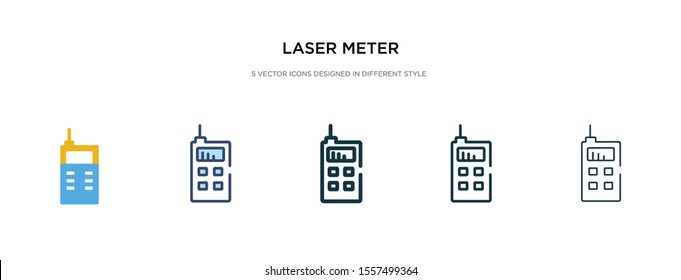 laser meter icon in different style vector illustration. two colored and black laser meter vector icons designed in filled, outline, line and stroke style can be used for web, mobile, ui