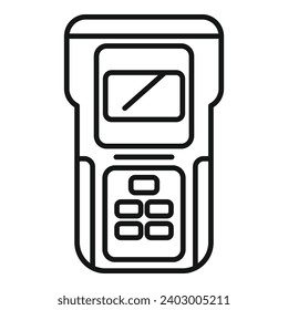 Laser meter instrument icon outline vector. Scanner tool. Measuring altitude units