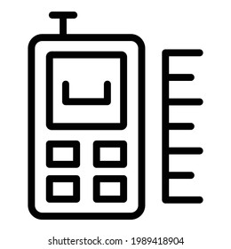 Icono de herramienta Medidor láser. Símbolo de esquema Icono vectorial de herramienta de contador láser para diseño web aislado en fondo blanco