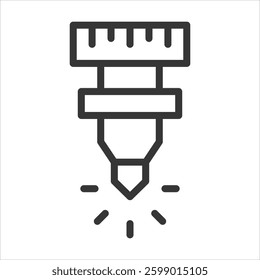 Laser Nozzle Outline Icon Vector Illustration
