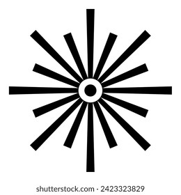 Laser optic beam flash sparks linear ray lighting icon black color vector illustration image flat style