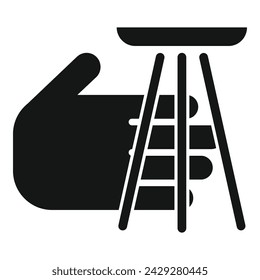 Laser Palm Scanning Symbol einfacher Vektor. Bio smart. Sprachidentität scannen