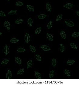 Laser pattern of dark green leaves on a dark background
