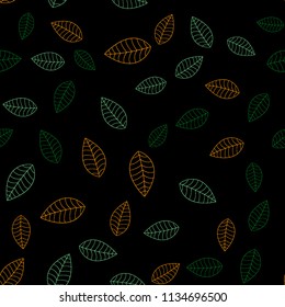 Laser Pattern of multicolored leaves on a dark background