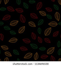 Laser Pattern of multicolored leaves on a dark background