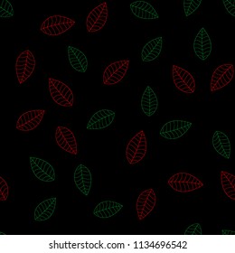 Laser Pattern of multicolored leaves on a dark background
