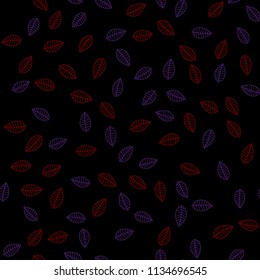 Laser Pattern of multicolored leaves on a dark background