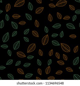 Laser Pattern of multicolored leaves on a dark background