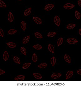 Laser pattern of red leaves on a dark background