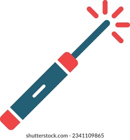 Laser Pen Glyph Two Color Icon For Personal And Commercial Use.
