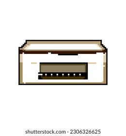 laser photo printer game pixel art retro vector. bit digital document, print paper laser photo printer. old vintage illustration