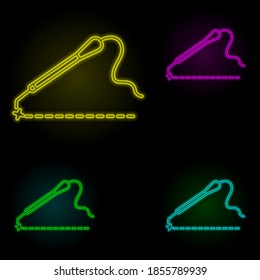 Laser, plastic surgery neon color set icon. Simple thin line, outline vector of anti age icons for ui and ux, website or mobile application