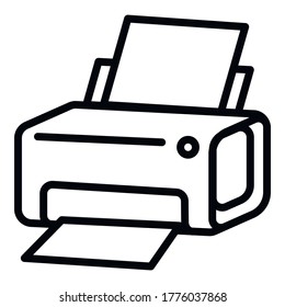 Laser printer icon. Outline laser printer vector icon for web design isolated on white background