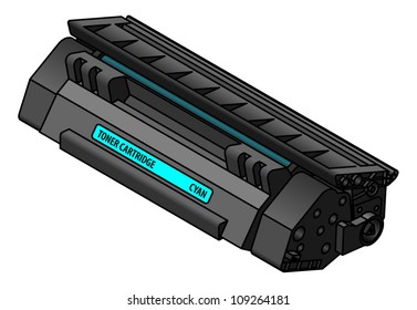 A Laser Printer Toner Cartridge - Cyan.