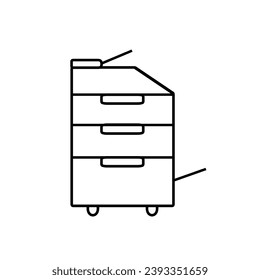 Laser printing apparatus line icon vector illustration logo design.