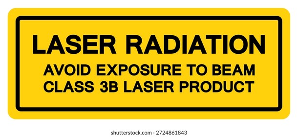 La Radiación Láser Evita La Exposición Al Signo Del Símbolo Del Producto Del Laser De La Clase 3B Del Haz, Ilustración vectorial, Aislado En La Etiqueta Blanca Del Fondo.EPS10
