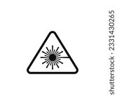 Laser radiation caution warning symbol design vector